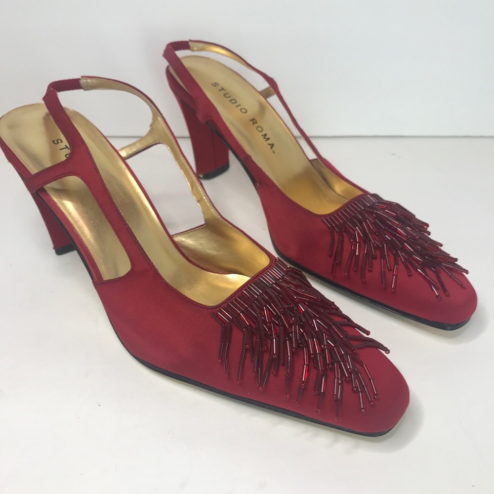Studio Roma sling back satin heel